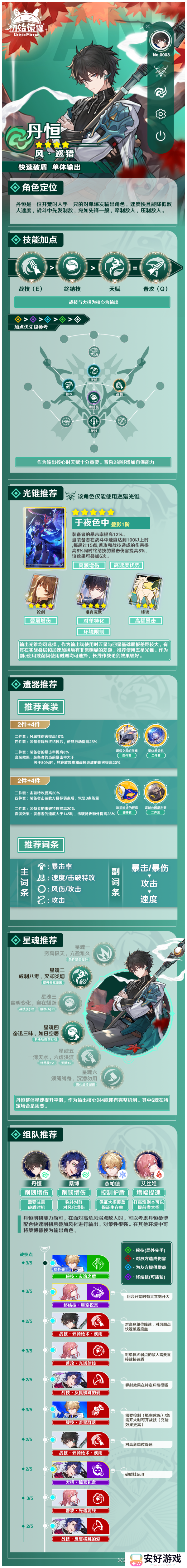 星穹铁道丹恒配队 丹恒光锥遗器词条推荐