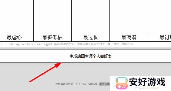 动画生涯个人喜好表网址