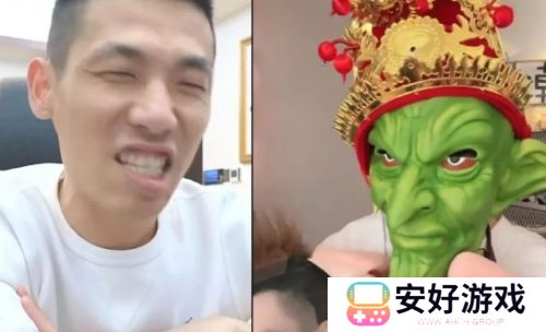 旭旭宝宝连麦搞怪女主播，现场装扮哥布林玩梗，头套一摘网友不淡定了